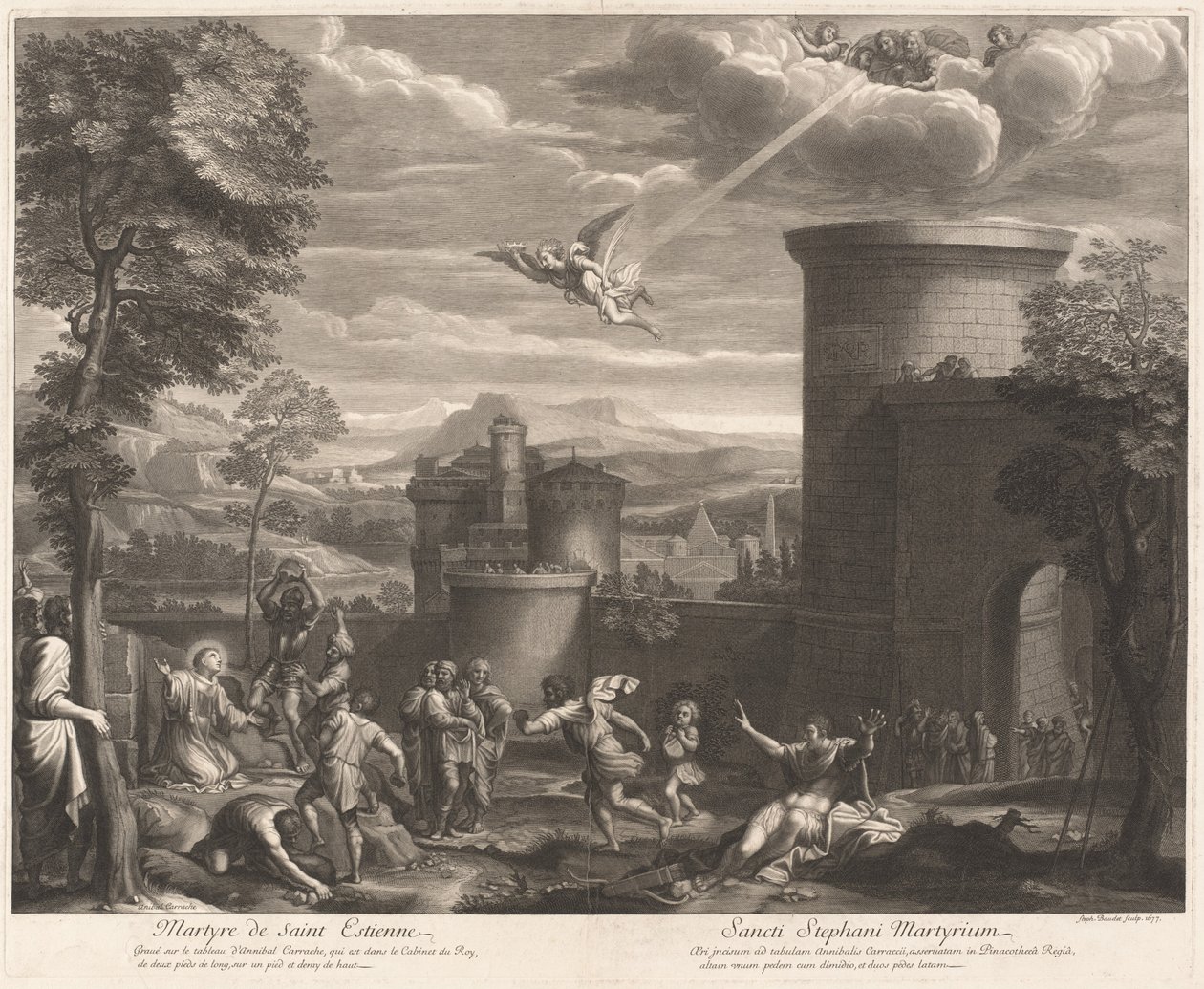 Martyrium of Saint Estienne (Martyrium of Saint Sebastian) av Etienne Baudet, after Annibale Carracci