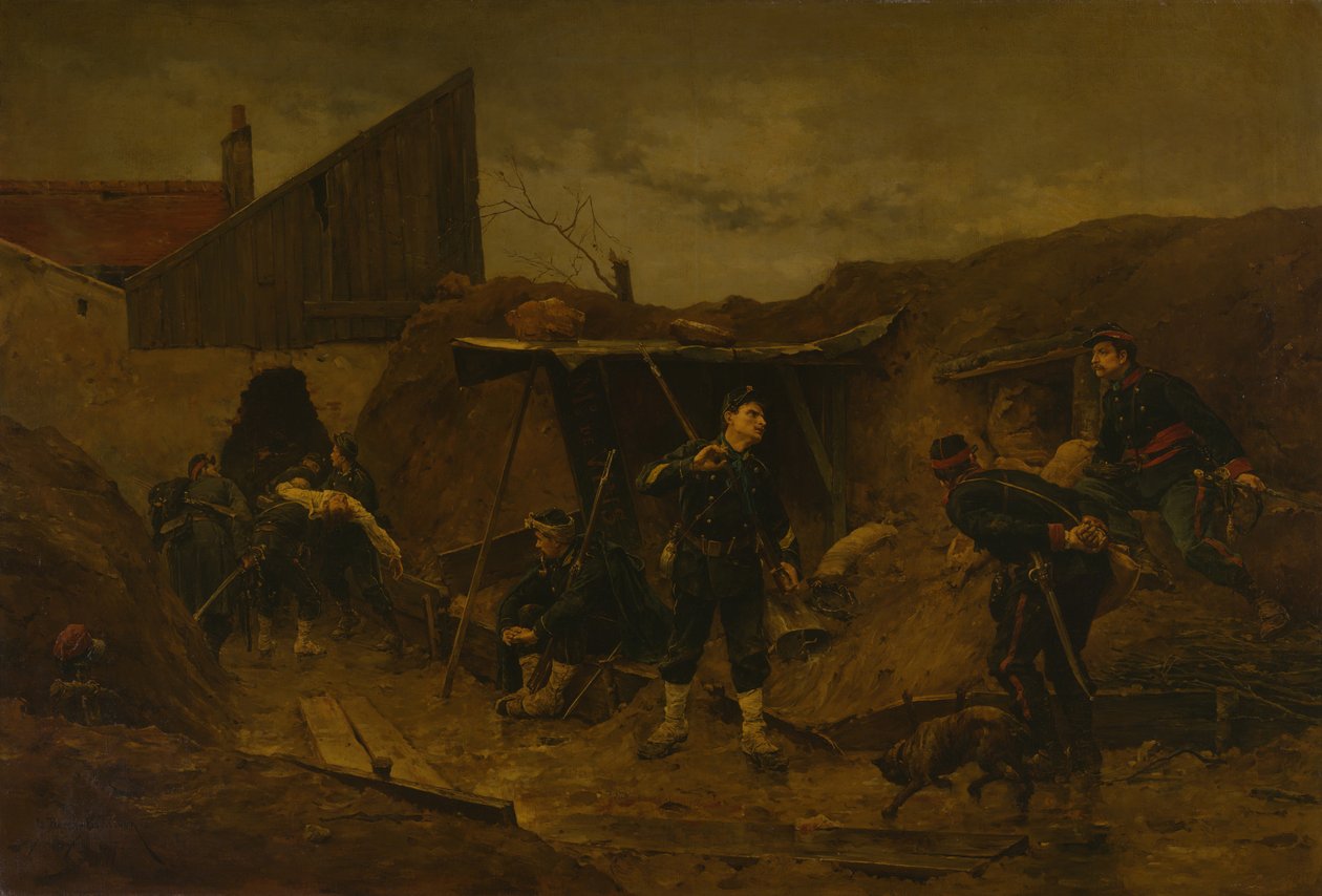 I skyttegraven, ca. 1875. av Etienne Berne Bellecour