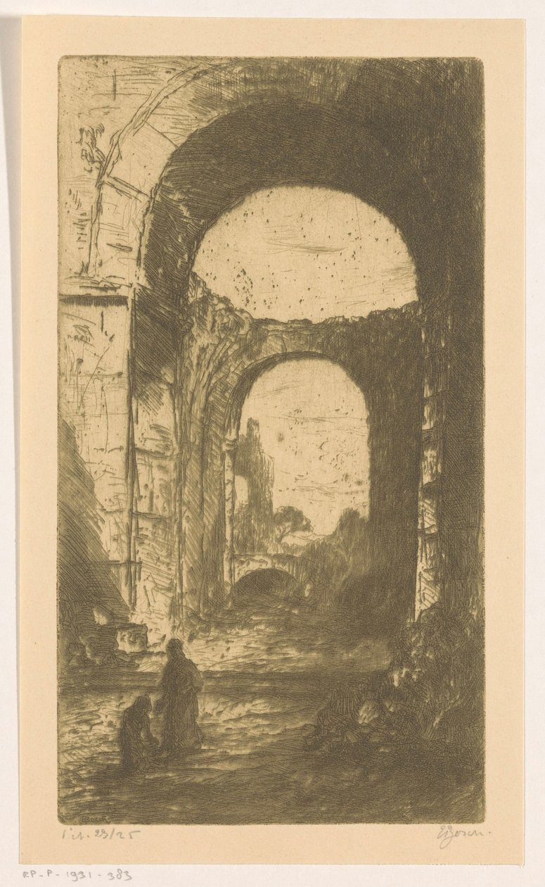 Palatijnsche ruïne i Rom (originaltitel på objektet) av Etienne Bosch (signed by artist)