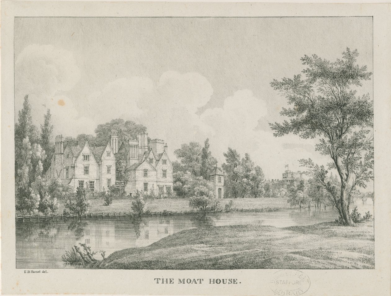 Tamworth - The Moat House: zincograph, nd [1796-1865] av Etienne Bruno Hamel