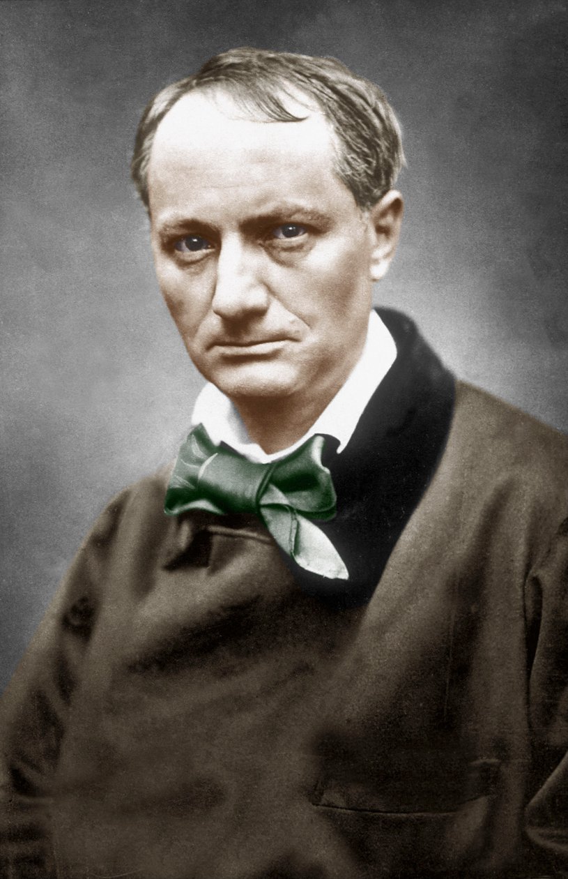 Charles Baudelaire, ca 1866 (handfärgat foto) av Etienne Carjat