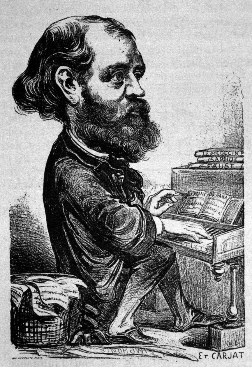 Charles Gounod (1818 - 1893), fransk kompositör, karikatyr av Etienne Carjat. av Etienne Carjat