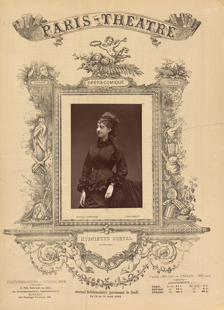 Paris teater: Hyacinthe Derval av Etienne Carjat