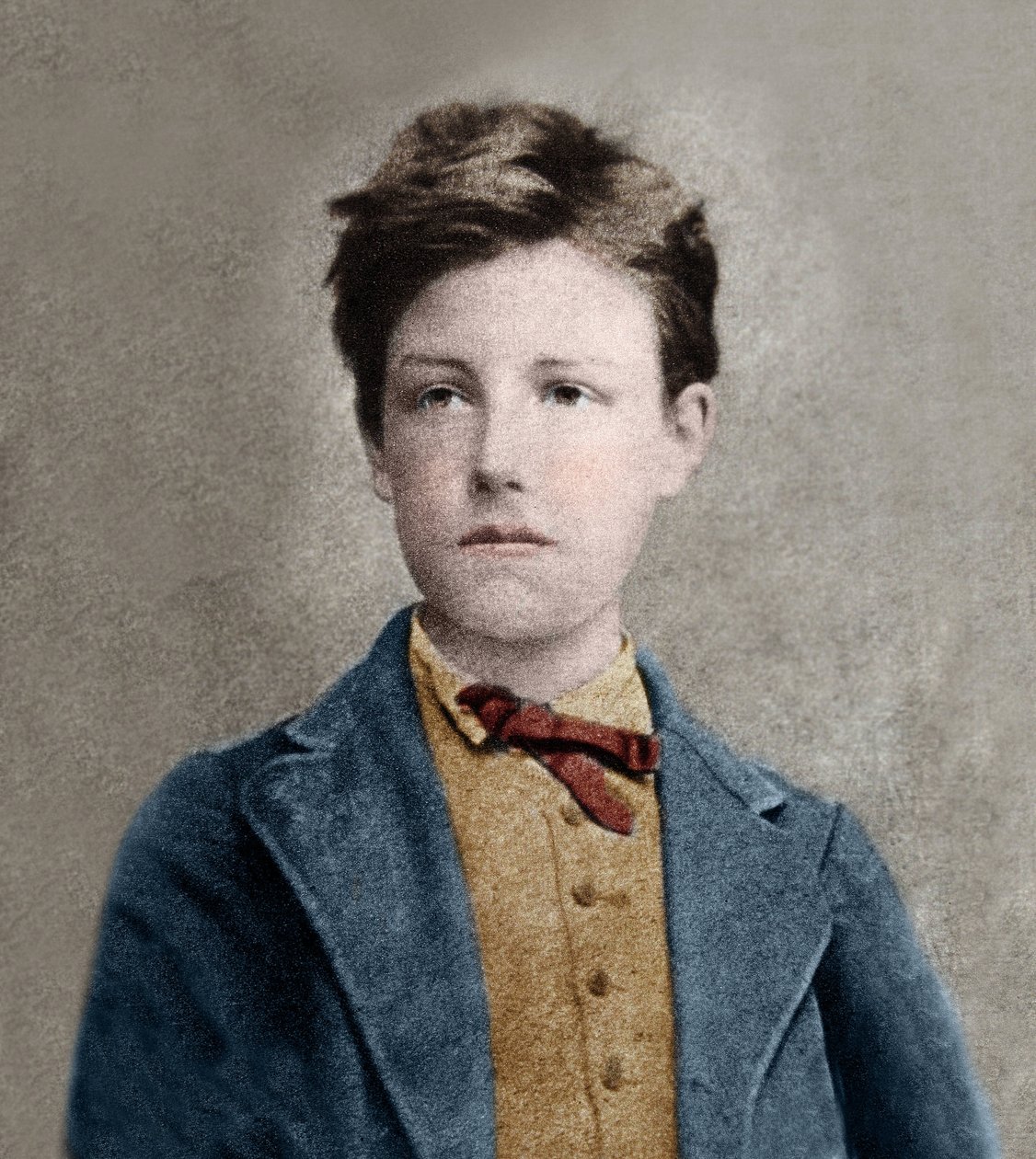 Porträtt av Arthur Rimbaud (1859 - 1891), baserat på Carjats foto. av Etienne Carjat