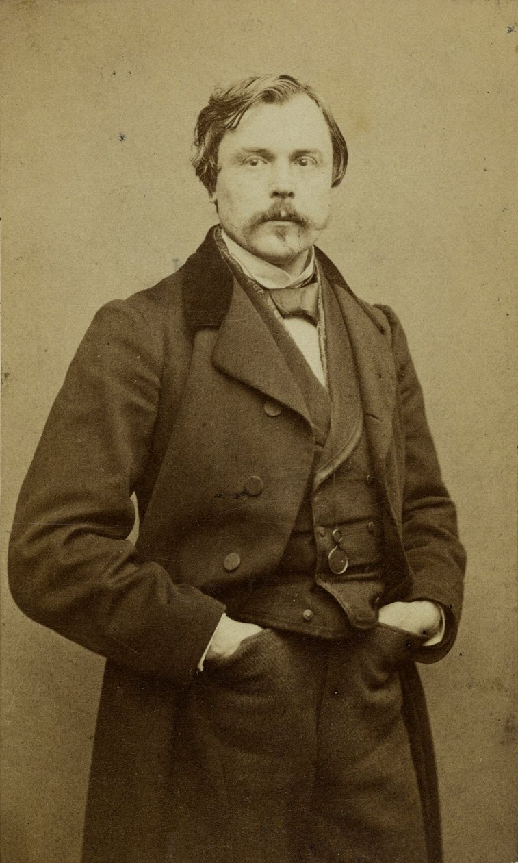 Porträtt av Edmond Huot de Goncourt 1822-1896. av Etienne Carjat