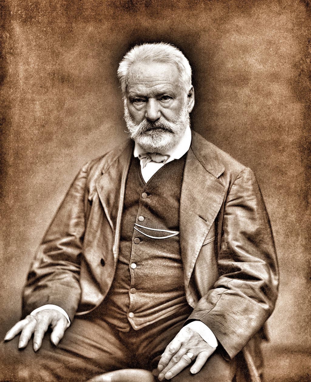 Porträtt av Victor Hugo efter Etienne Carjat- Digitalt rengjord bild av Etienne Carjat