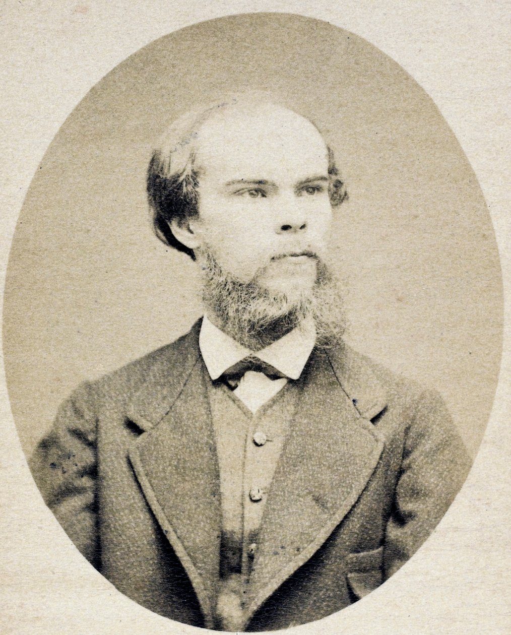Porträtt av poeten Paul Verlaine (1844-1896) av Carjat, Etienne (1828-1906), ca. 1870 - Fotogravyr, 7x5 - Privat samling av Etienne Carjat