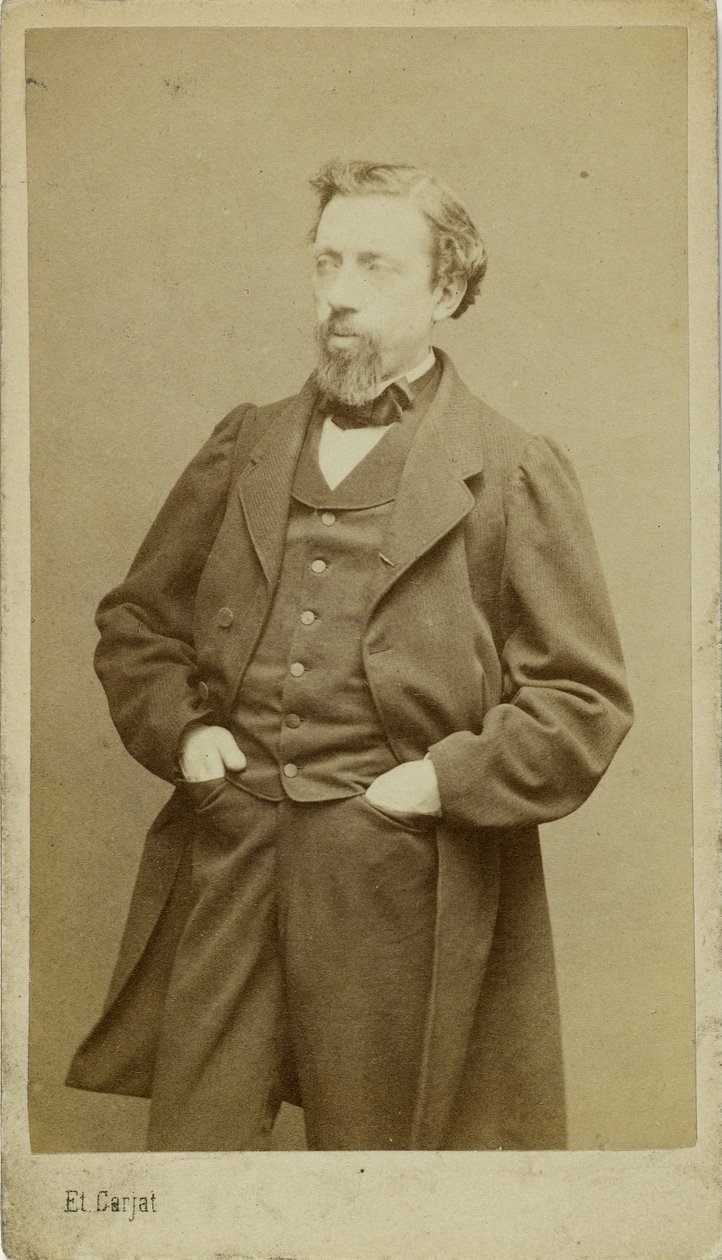 Porträtt av kompositören François-Auguste Gevaert 1828-1908, ca. 1870. av Etienne Carjat