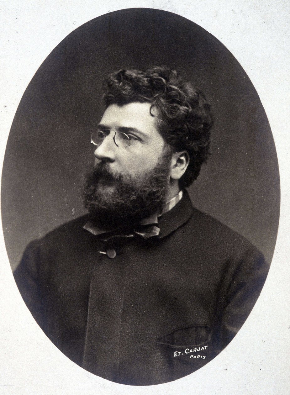 Porträtt av kompositören Georges Bizet. av Etienne Carjat