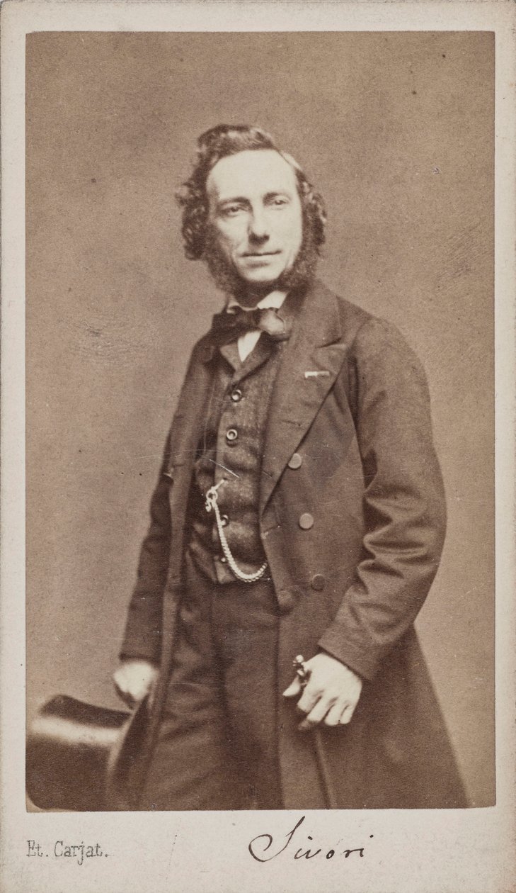 Porträtt av violinisten och kompositören Camillo Sivori 1815-1894. av Etienne Carjat