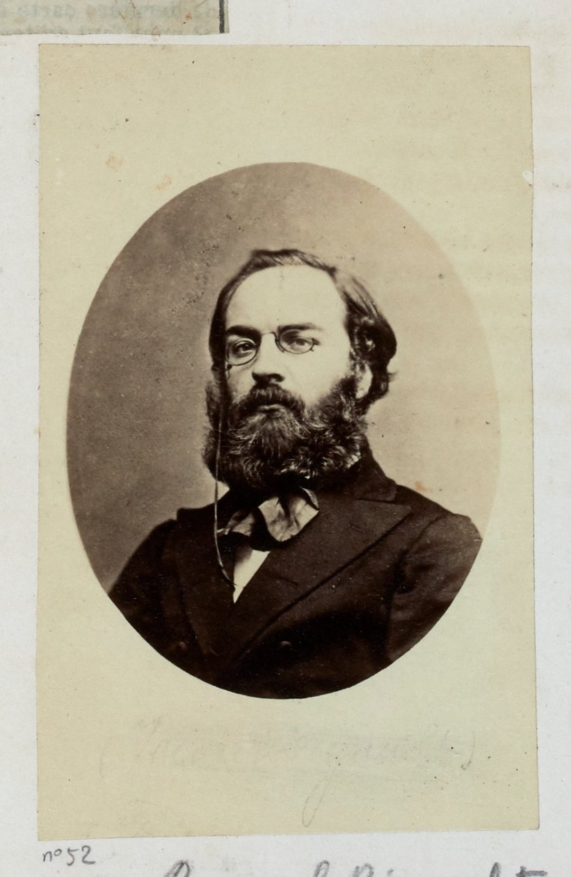 Rigault Raoul Adolf Georges (1846-1871). Journalist och politiker, han utnämns till polisprefekturen (20 mars 1871), till kommissionen för allmän säkerhet (29 mars 1871). I denna egenskap tillskansar han sig makten och förtrycker sina motståndare... av Etienne Carjat