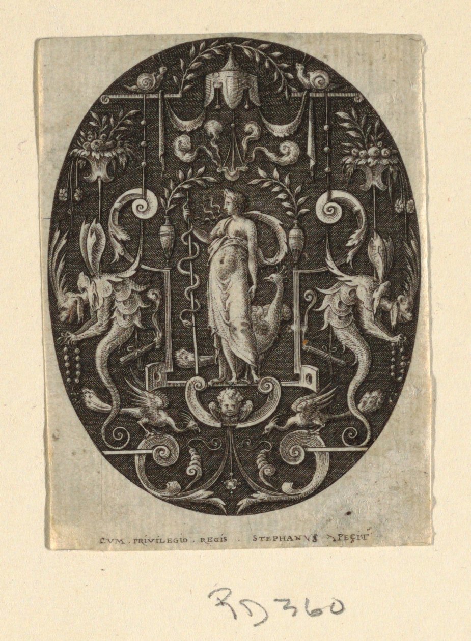 Juno, från serien Grotesques on Black Ground, Divinities and Allegories av Etienne Delaune