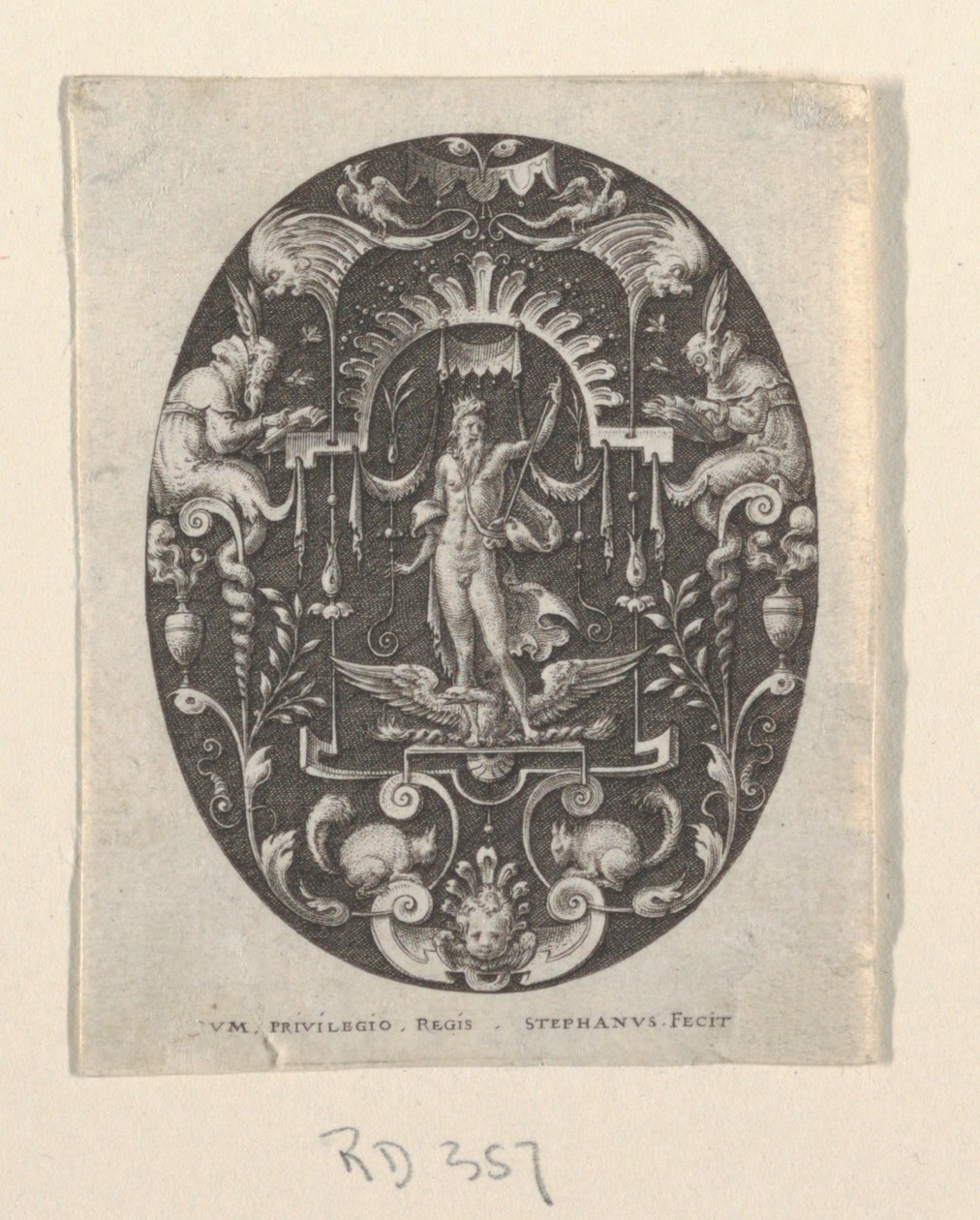 Jupiter, från Grotesques on Black Ground, Divinities and Allegories av Etienne Delaune