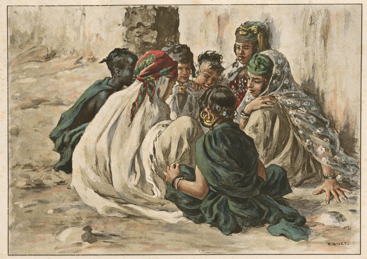Tjejspel i Laghouat av Alphonse Etienne Dinet