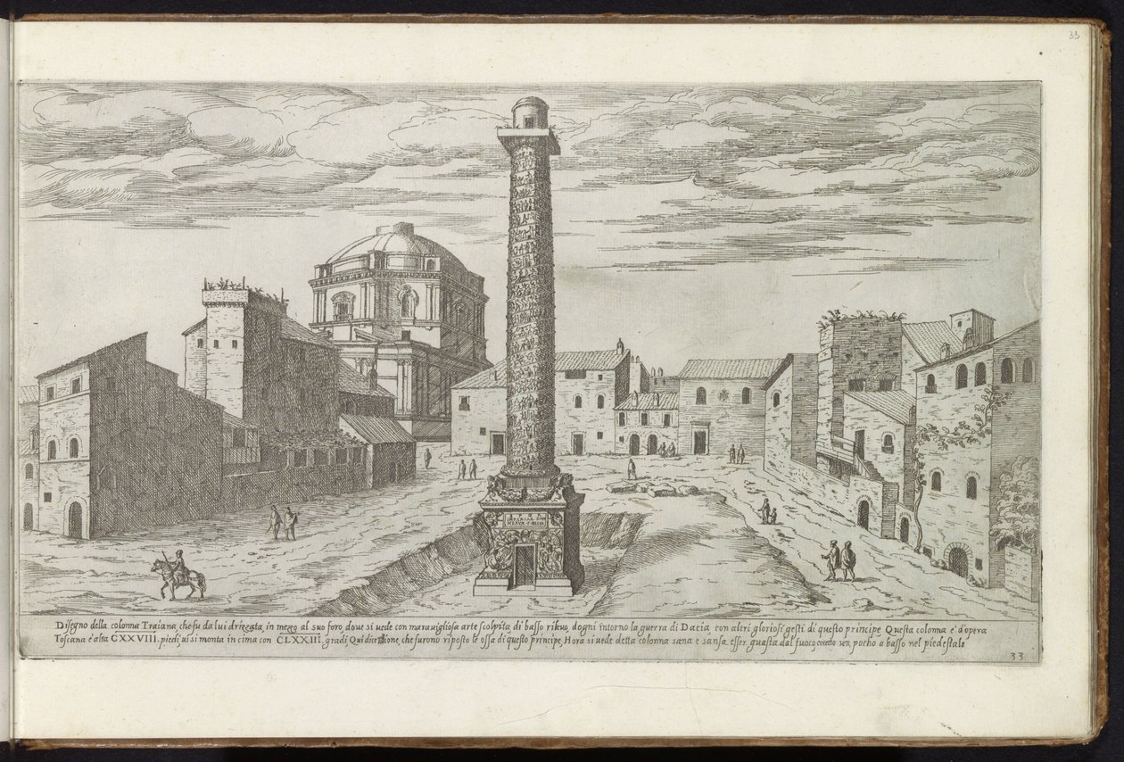 Trajanus forum med Trajanus kolumn i Rom Forntida byggnader (serietitel) I vestigi dell