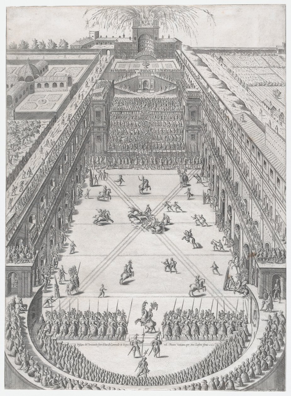 Mirror of Roman Magnificence: Gift of Annibale Altemps och Ortensia Borromeo, Rom,..., 1565. av Etienne Duperac