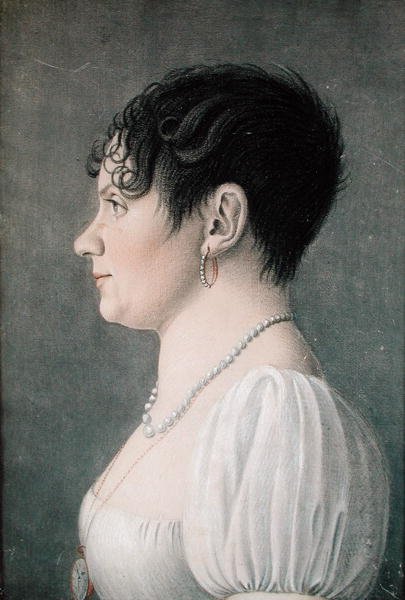 Porträtt av en ung flicka, ca 1810 (pastell på papper) av Etienne Esperance Bouchardy
