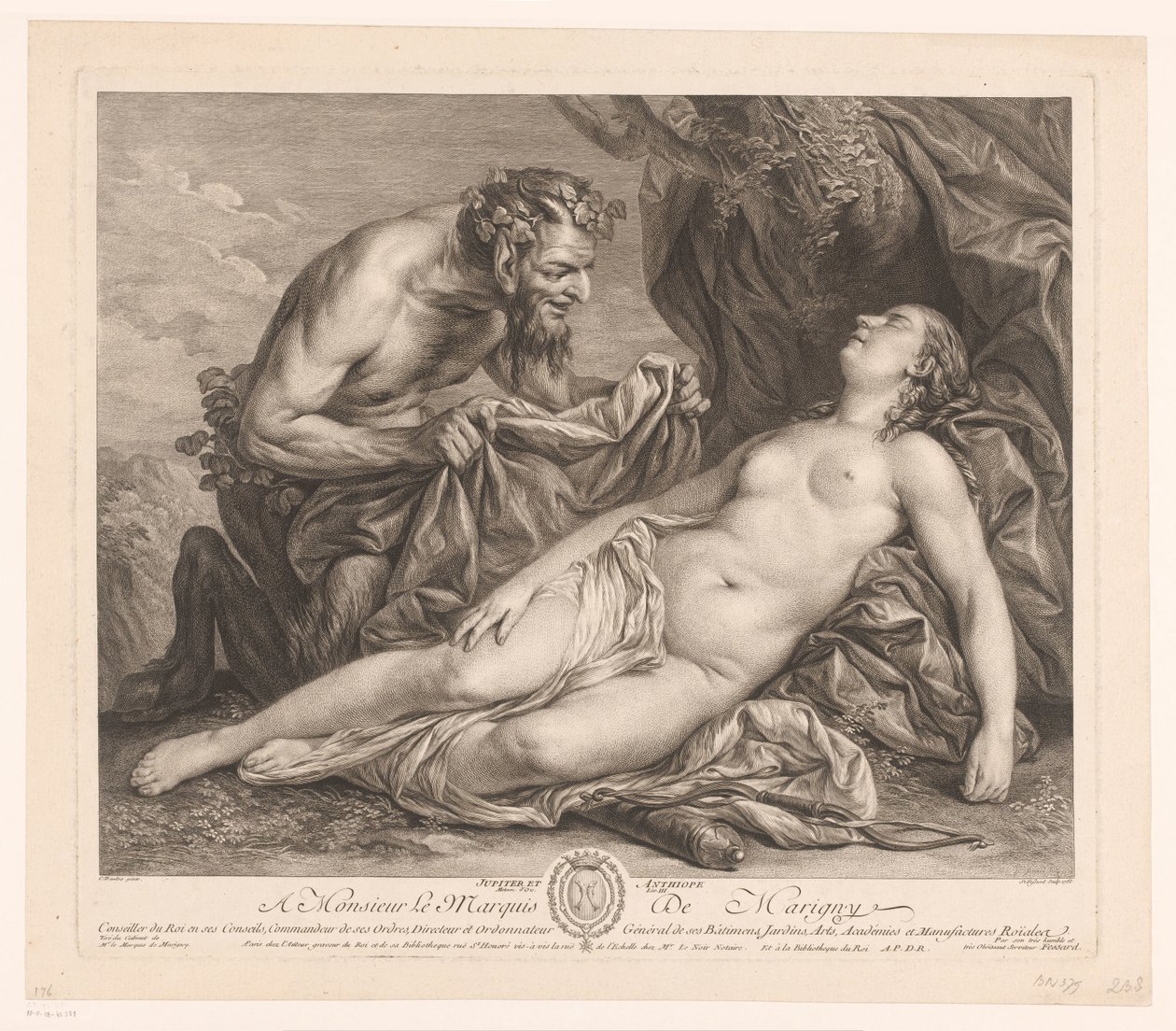 Jupiter en Antiope Jupiter och Antiope (titel på objekt) av Etienne Fessard