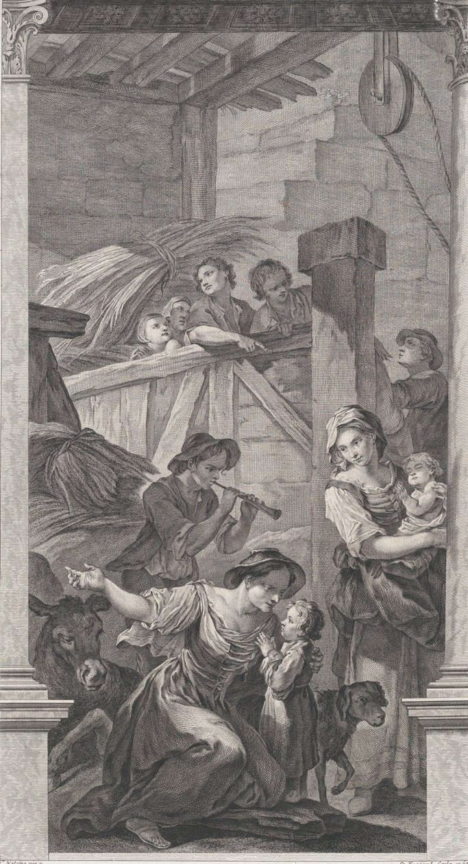 The Chapel of the Foundlings in Paris: The Adoration of the Shepherds, 1752. av Etienne Fessard