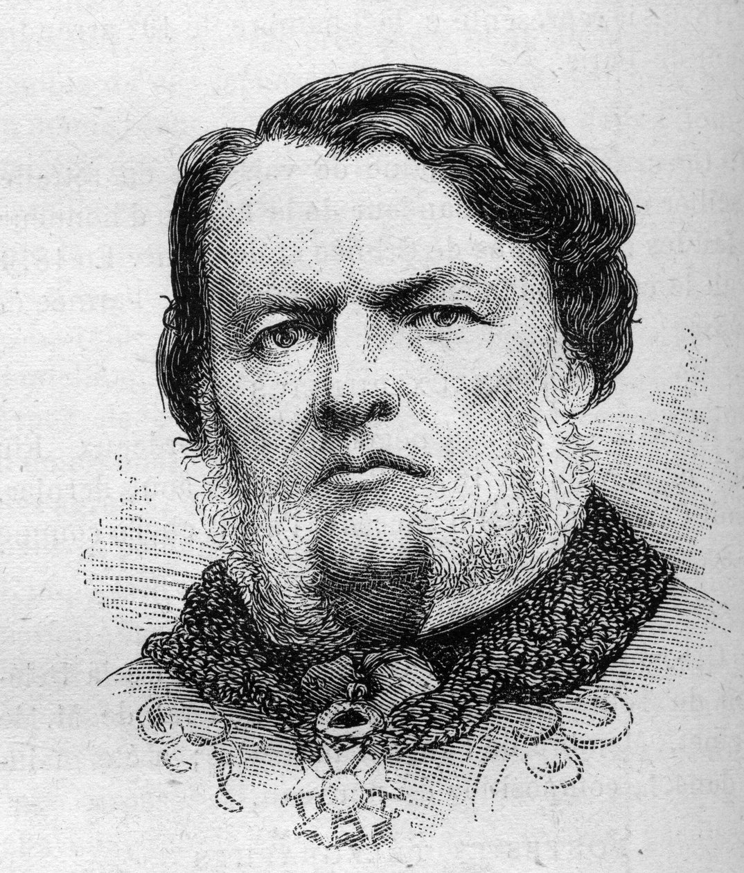 Porträtt av Auguste Gougeard (1827Ð1886), fransk politiker. Gravyr av Bocour i "" Le Monde Illustré"" nr 1287 den 26 november av Etienne Gabriel Bocourt