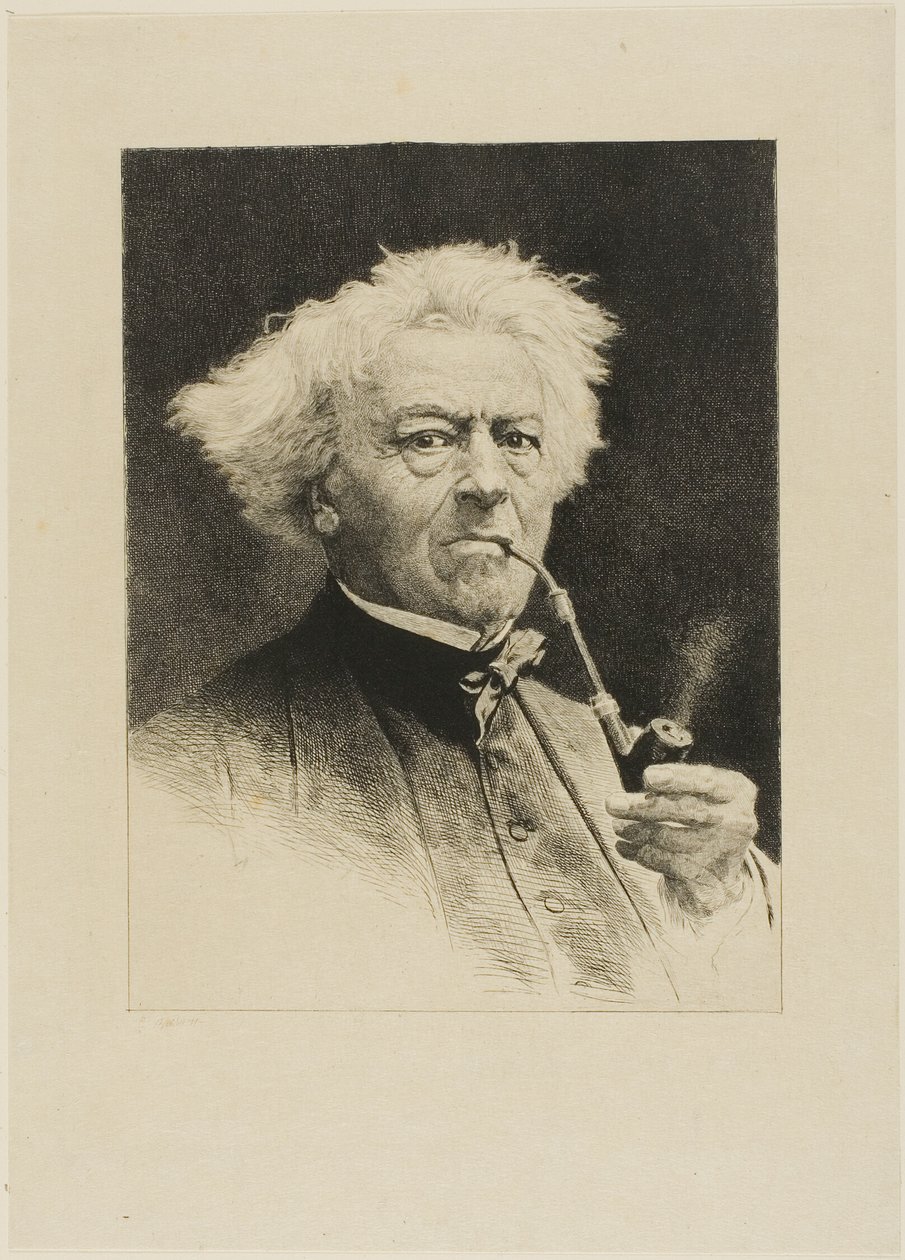 Porträtt av Corot av Etienne Gabriel Bocourt