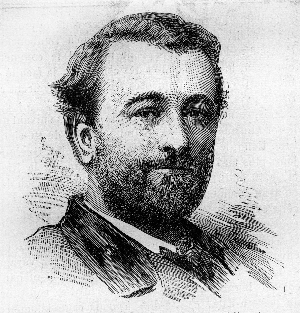 Porträtt av Paul Bert (1833-1886), fransk fysiolog och politiker. Gravyr av Bocour i "" Le Monde Illustré"" nr 1287 den 26 november av Etienne Gabriel Bocourt
