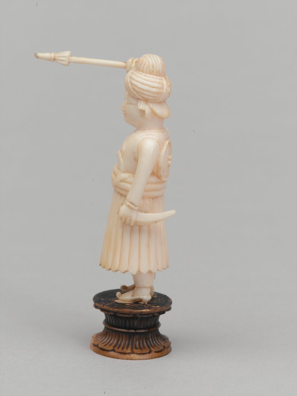 Svart bonde, schackpjäs, Indien, 1820 ca av Etienne Lenoir