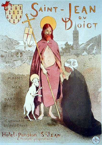 Reproduktion av en affisch med reklam "St Jean du Doigt" av Etienne Moreau Nelaton