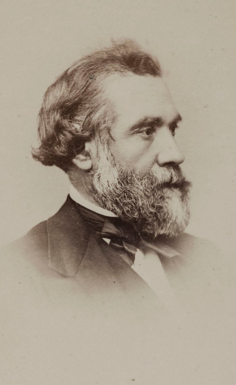 Porträtt av författaren Alphonse Esquiros 1812-1876. av Etienne Neurdein
