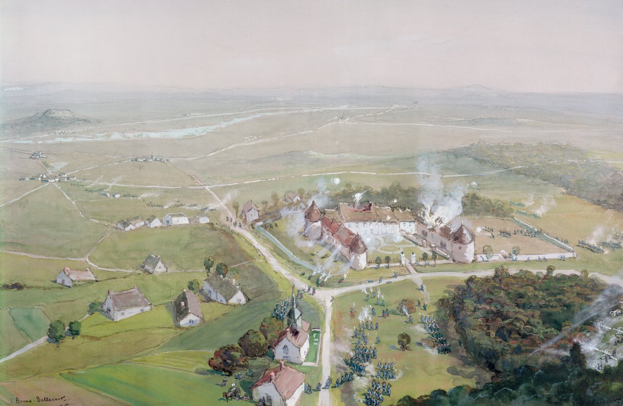Den franska arméns återerövring av Chateau de Mondement den 9 september 1914 under det första slaget vid Marne 1915 av Etienne Prosper Berne Bellecour