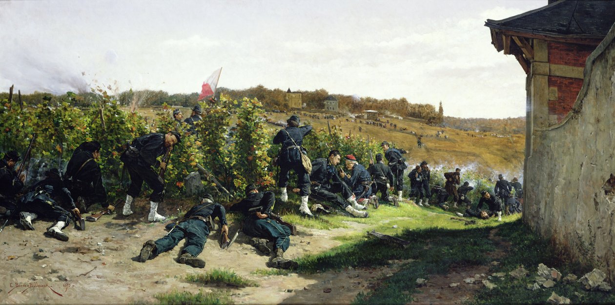 Tirailleurs de la Seine vid slaget vid Rueil-Malmaison, 21 oktober 1870, 1875 av Etienne Prosper Berne Bellecour