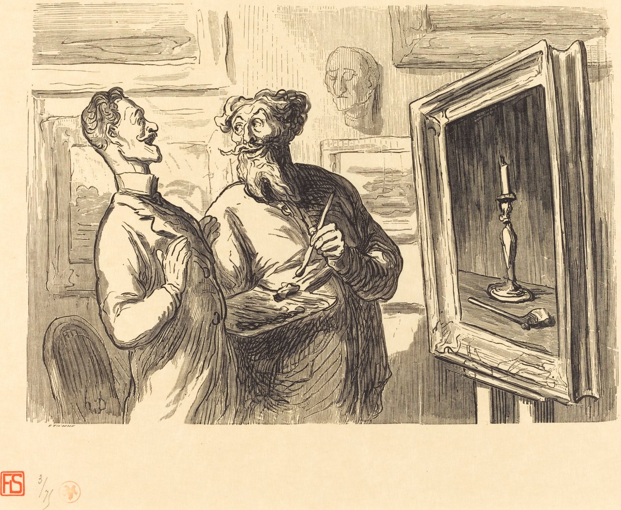 En realist hittar alltid en mer realist som beundrar honom av Etienne after Honoré Daumier