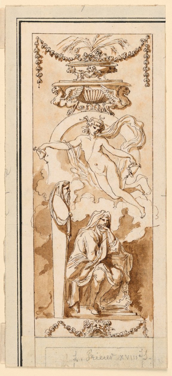 Design för en målad panel av Etienne de Lavallee Poussin