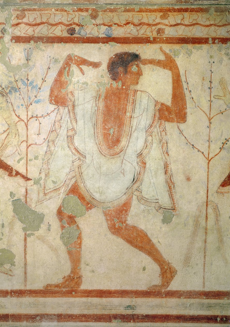 Dansare från Tricliniums grav, c.470 f.Kr. (väggmålning) av Etruscan