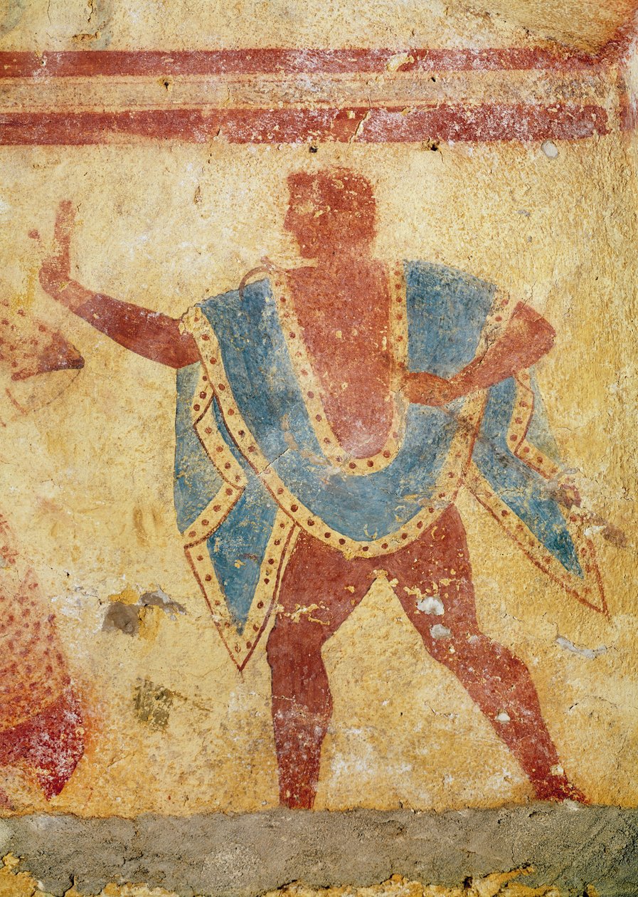Danser med en grøn tunika, fra Giustinianis grav, midten af det 5. århundrede f.Kr. (vægmaleri) av Etruscan
