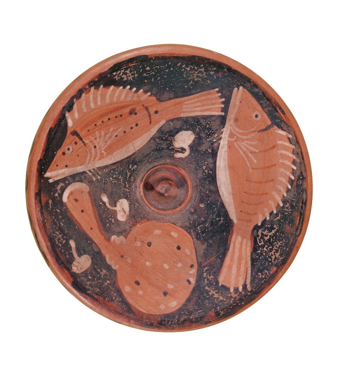 Fat dekorerad med fisk, från Vulci (keramik) av Etruscan