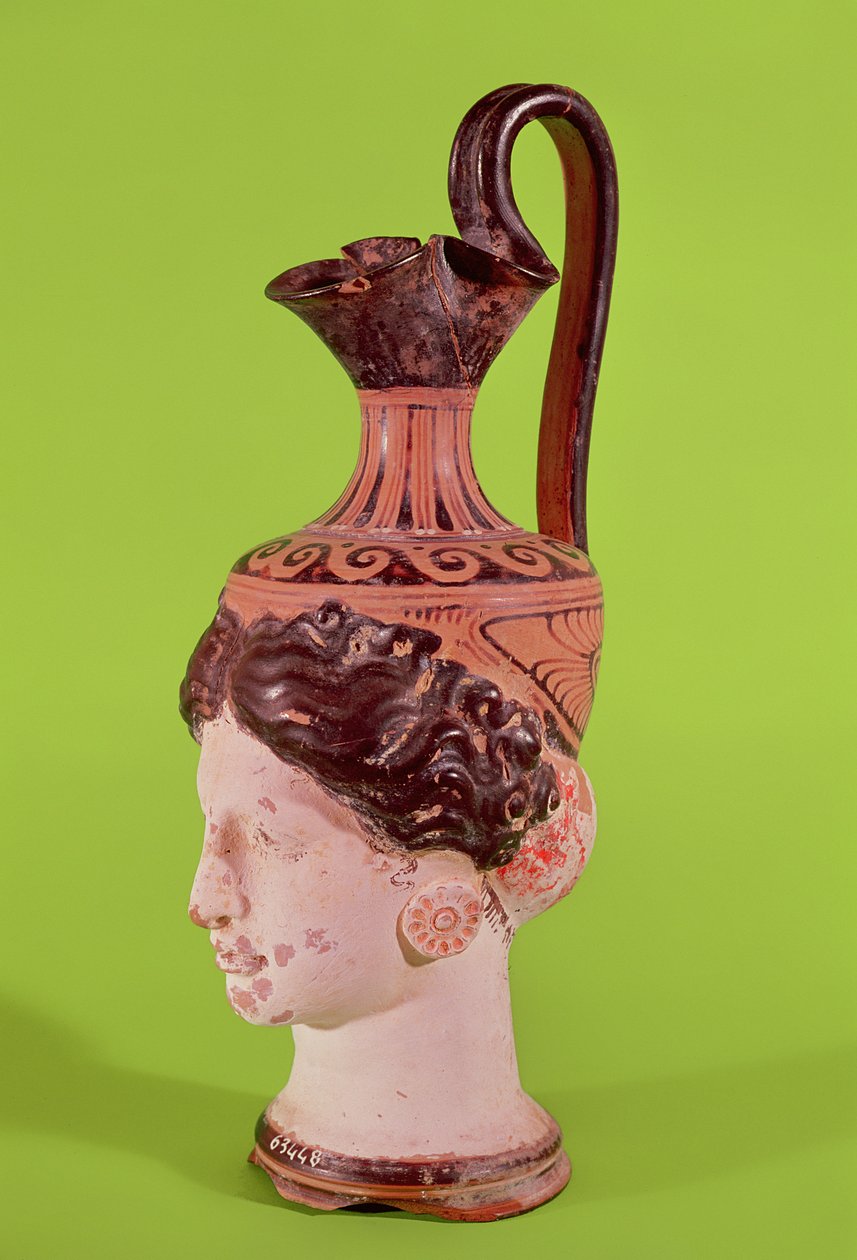 Rhyton i form av ett kvinnligt huvud, 3:e-2:a århundradet f.Kr. (keramik) av Etruscan