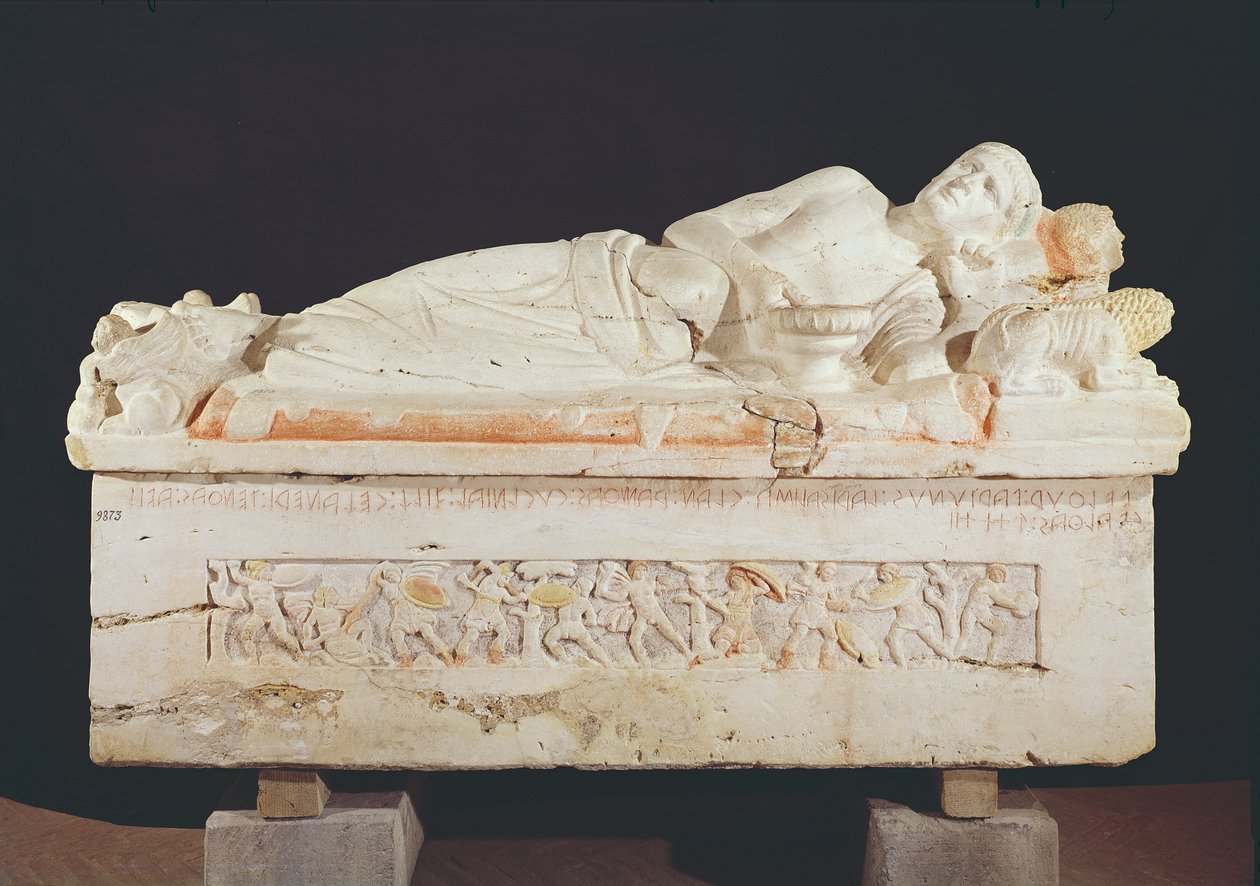 Velthur Partunus sarkofag, 800-1 000-talet f.Kr. (terrakotta) av Etruscan