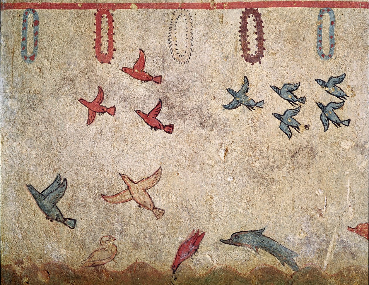 En fågels flygning (Detalj av fresk, 530 f.Kr.) av Etruscan