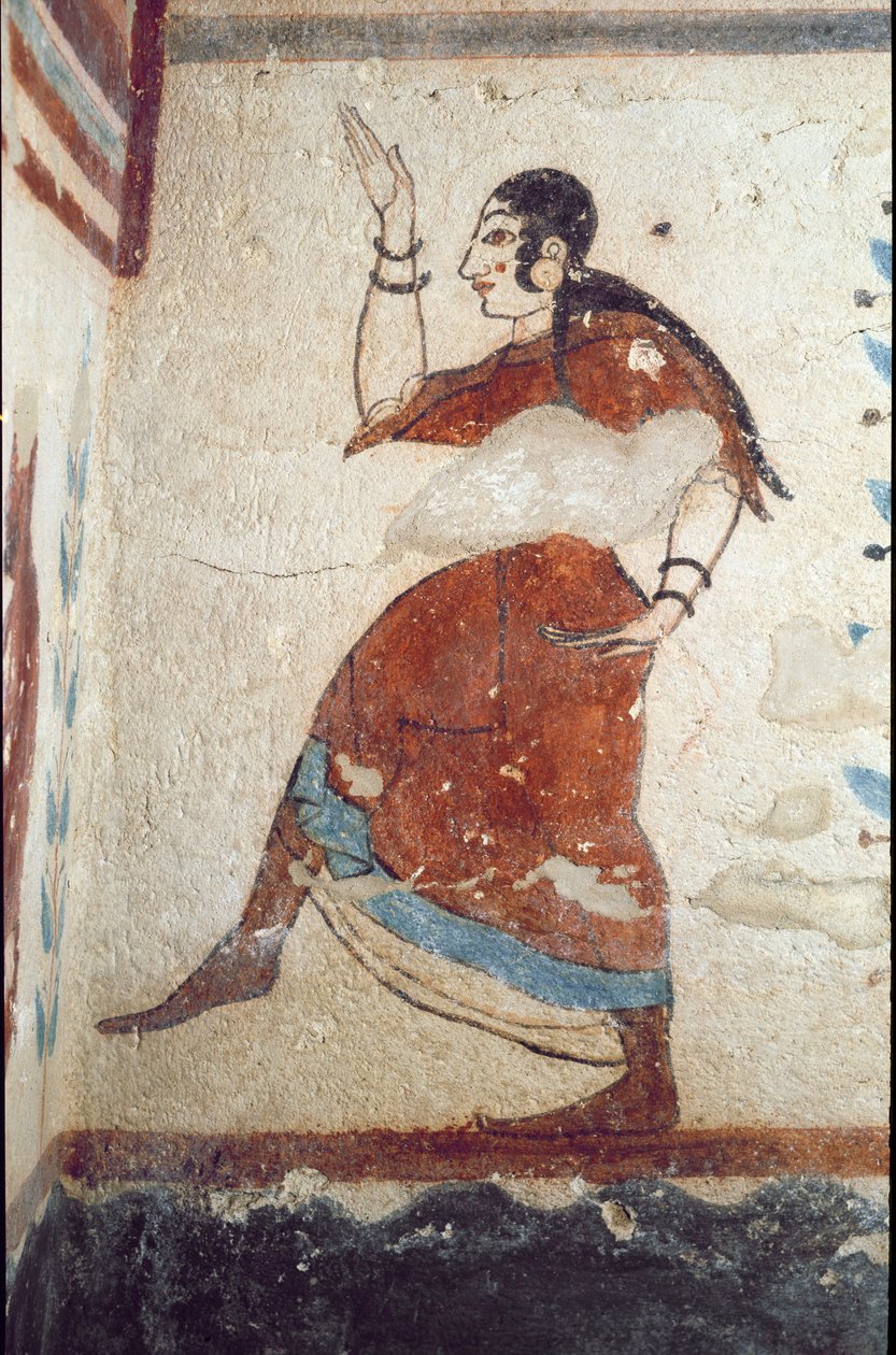 En dansare (fresko, detalj, 530 f.Kr.) av Etruscan