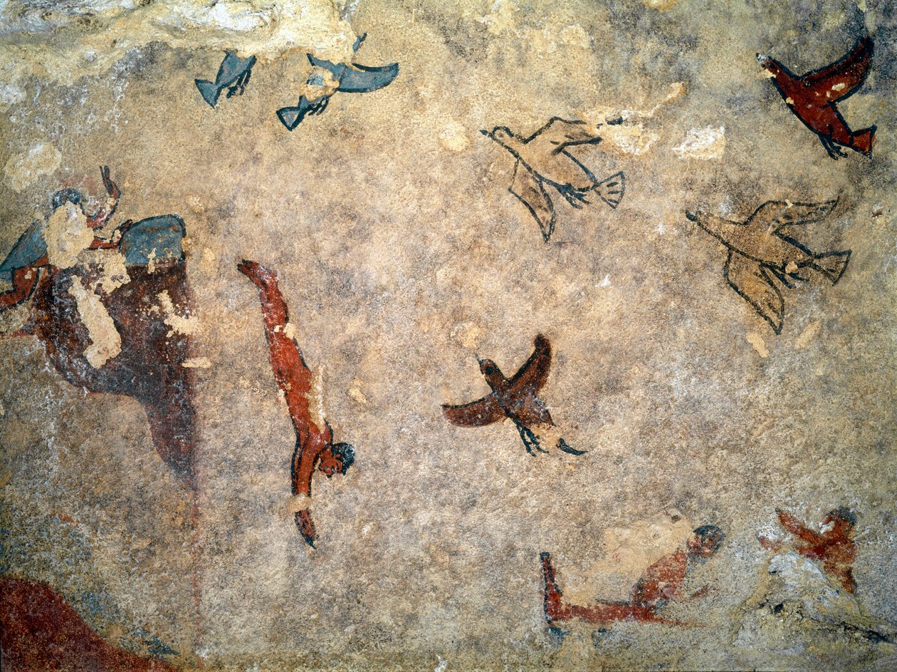 En dykare. (Detalj av fresk, 520-510 f.Kr.) av Etruscan