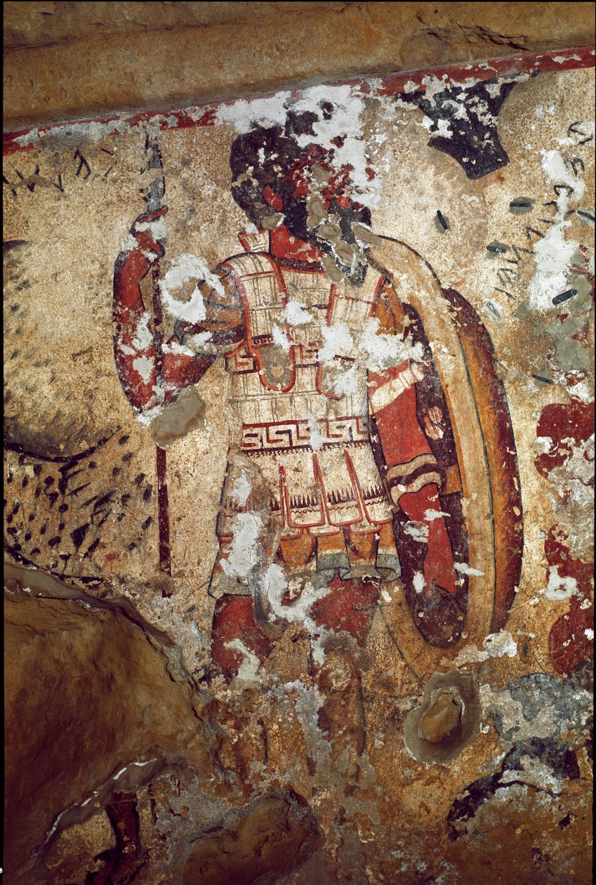 En krigare (Fresh, 4:e f.Kr.) av Etruscan
