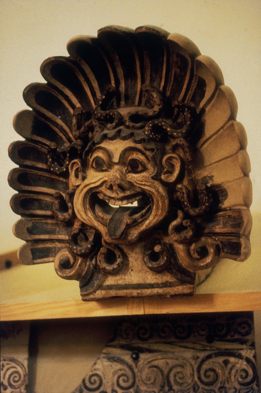 Antefix i form av ett Gorgons-huvud (terrakotta) av Etruscan
