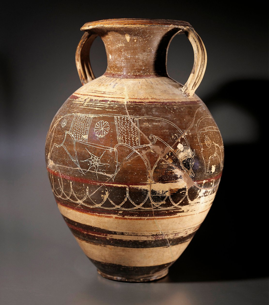 Etruskisk konst: amfora dekorerad av målaren av Cappi av Etruscan