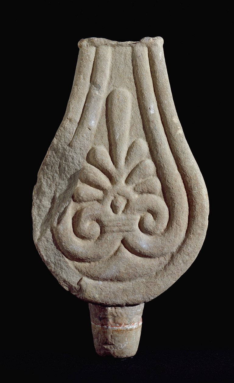 Etruskisk civilisation: Stengodssten av Fiesole från Sesto Fiorentino Italien. 550-500 f.Kr. Florens, arkeologiska museet av Etruscan