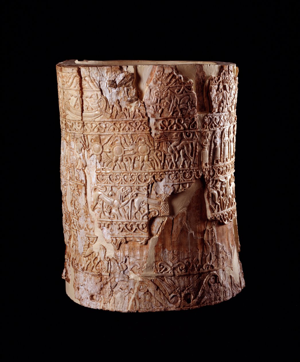 Etruskisk civilisation: elfenbensciborium från Pania a Chiusis grav, Italien - 700-talet f.Kr. av Etruscan