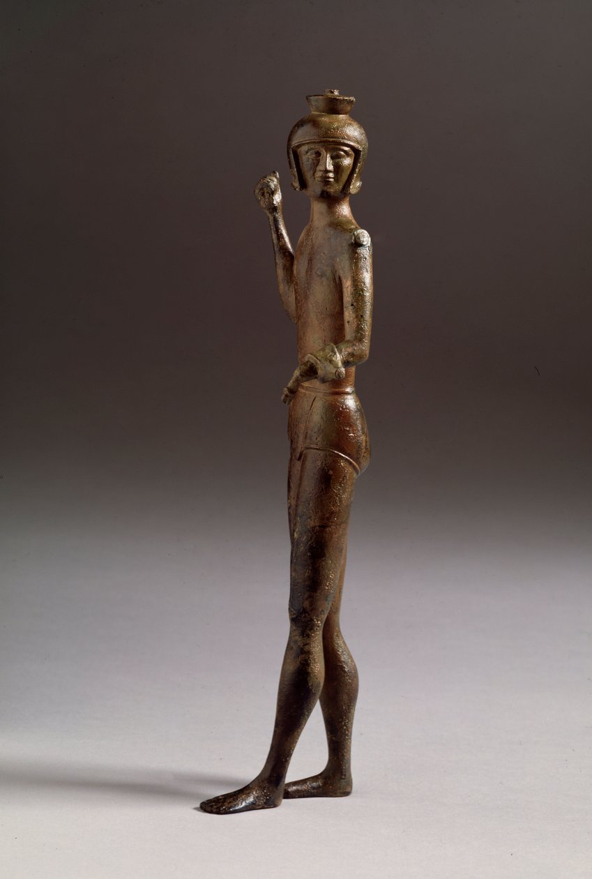 Etruskisk civilisation: statyett av krigare i brons av Etruscan