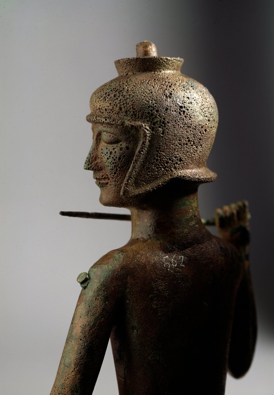 Etruskisk civilisation: statyett av krigare i brons av Etruscan