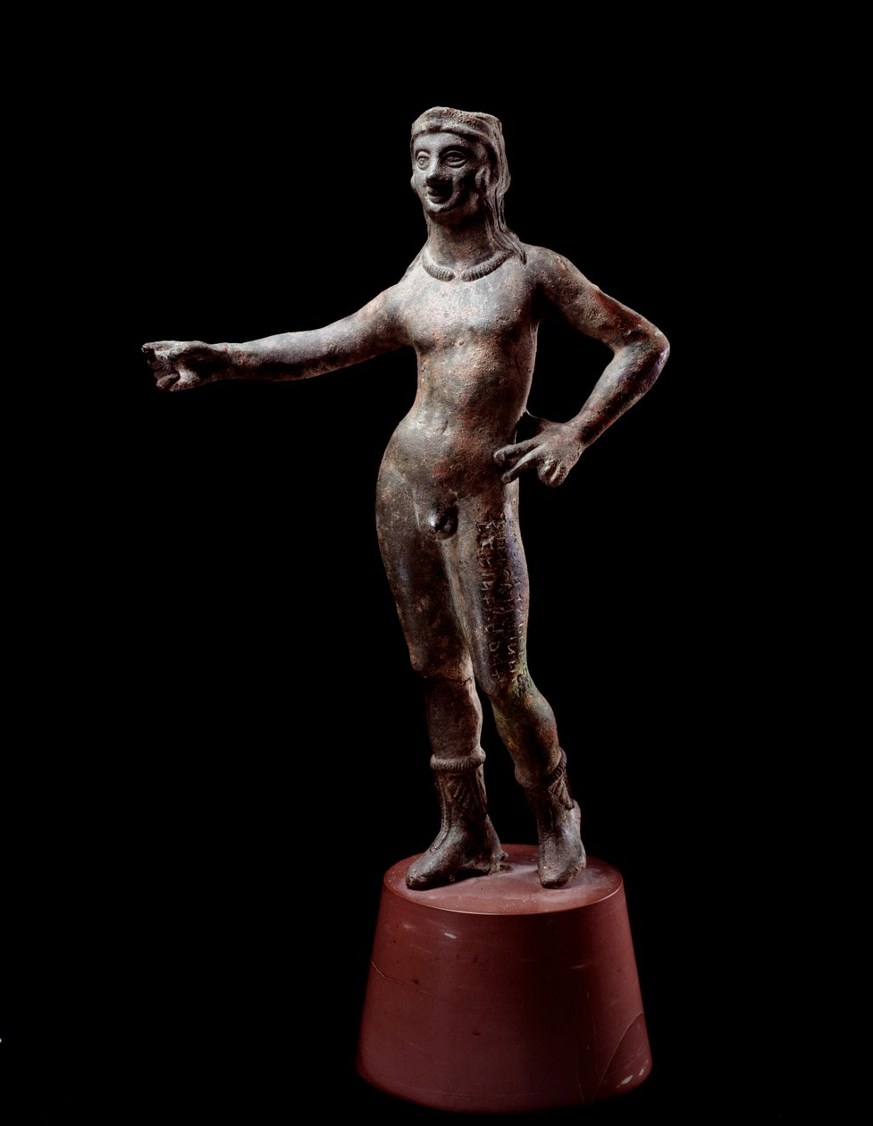 Etruskisk civilisation: "" the deity of Culsans design"" Bronsskulptur, 300-talet f.Kr. från Cortona, Italien Dim 30 cm av Etruscan
