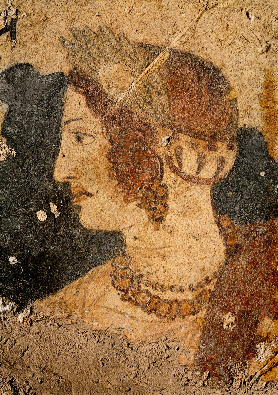 Chef för en ung kvinna, Velia, från Orcus grav (väggmålning) av Etruscan